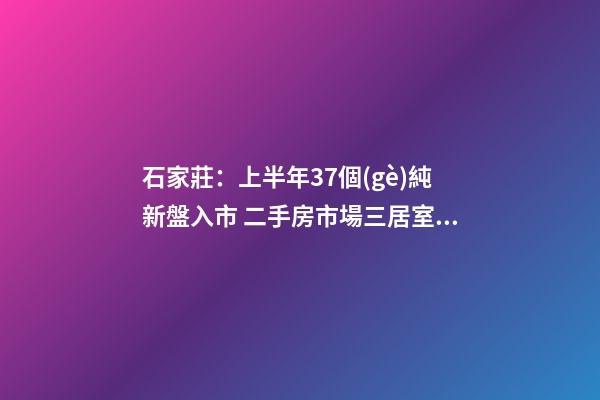 石家莊：上半年37個(gè)純新盤入市 二手房市場三居室受青睞